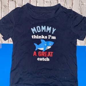 Wonderkids Navy Tee with Shark Graphic